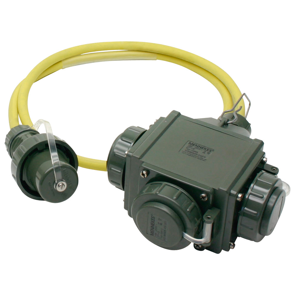 Dönges Dreifachverteiler THW-Version 230 V, 16 A, 1,5 m, bronzegrün
