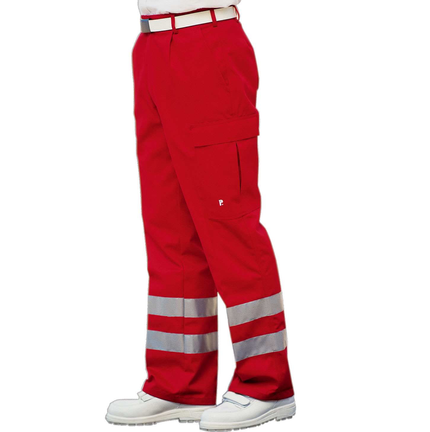 PFITZNER Rettungsdiensthose Das Original rot Reflexstreifen silber -Sale-