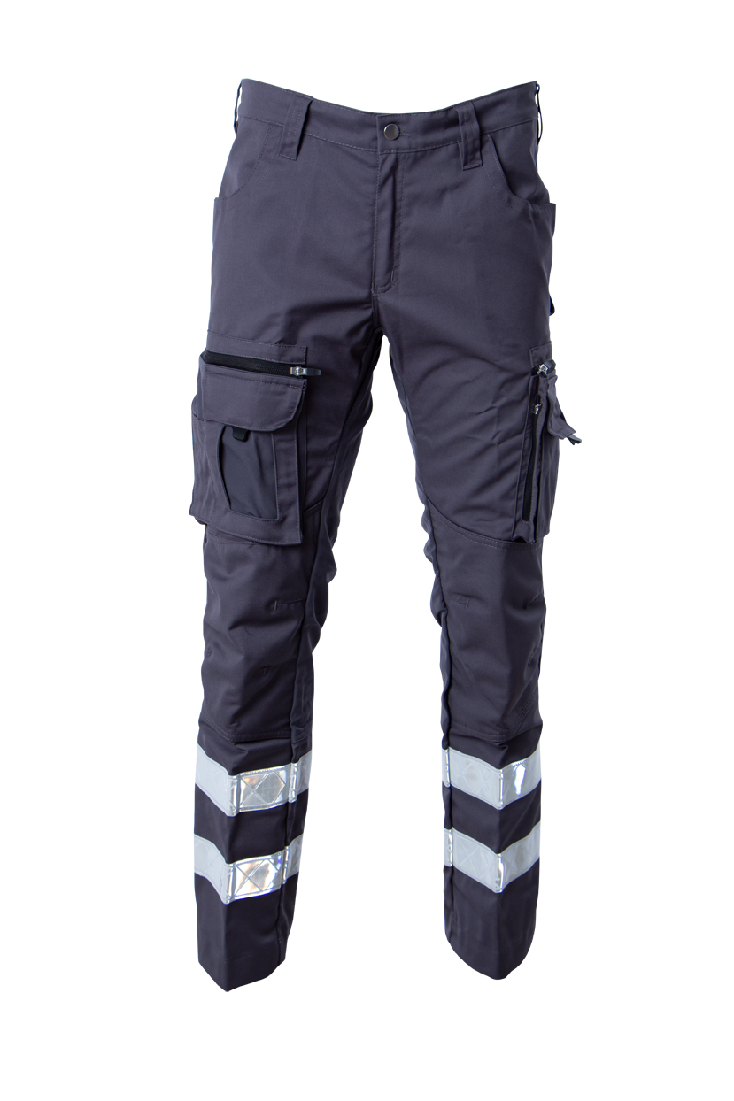 HÜSLER Einsatzhose Ready, Membrane im Knie, komplett grau