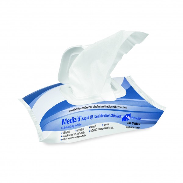 MEDITRADE Medizid® Rapid QF, Flowpack 80 Tücher Schnelldesinfektion, 220x200mm
